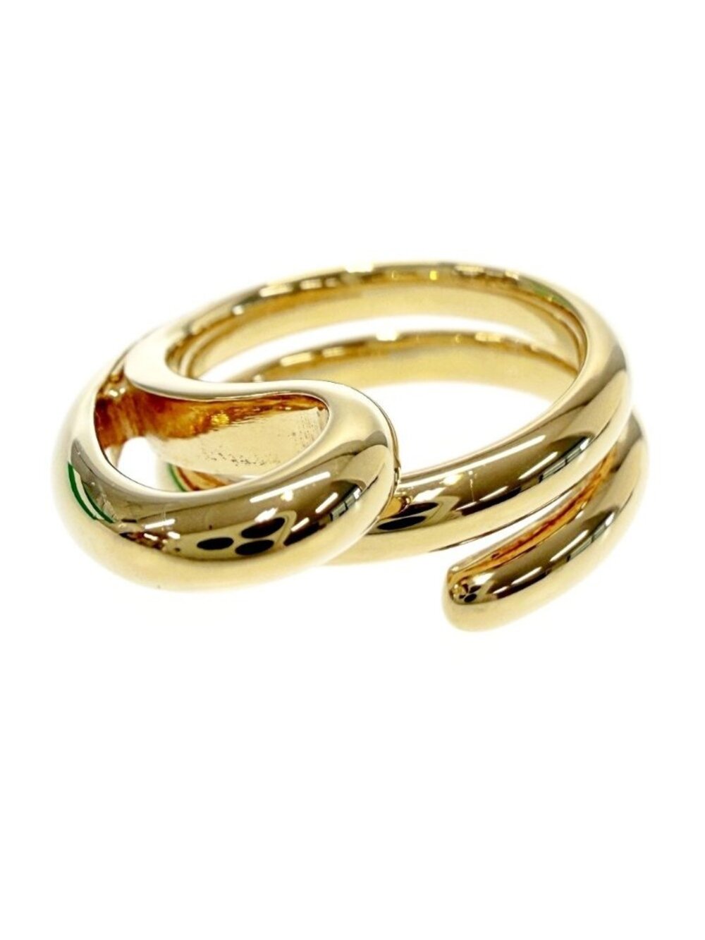 Bottega Veneta Sterling Silver 18k Gold Coated Frill Ring